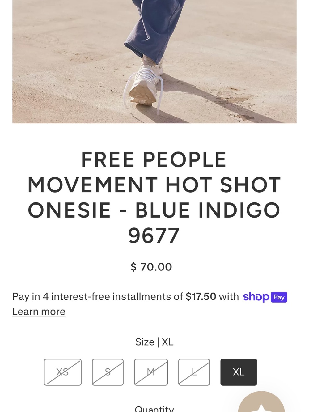 NWOT Free People Movement Blue Indigo Hot Shot Onesie - Picture 4 of 9